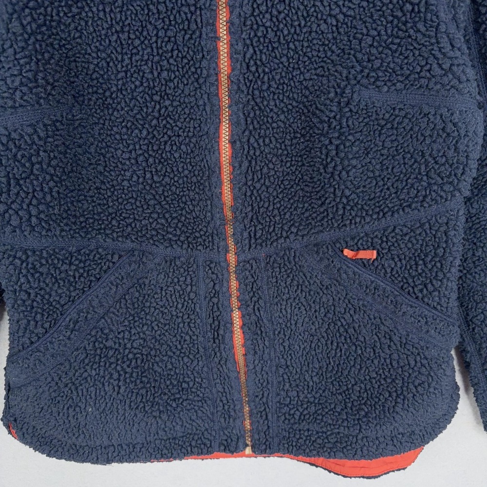 L.L.Bean Jacket Womens XS Mountain Pile Fleece Sherpa Blue Hooded Deep Pile Zip - Picture 3 of 11